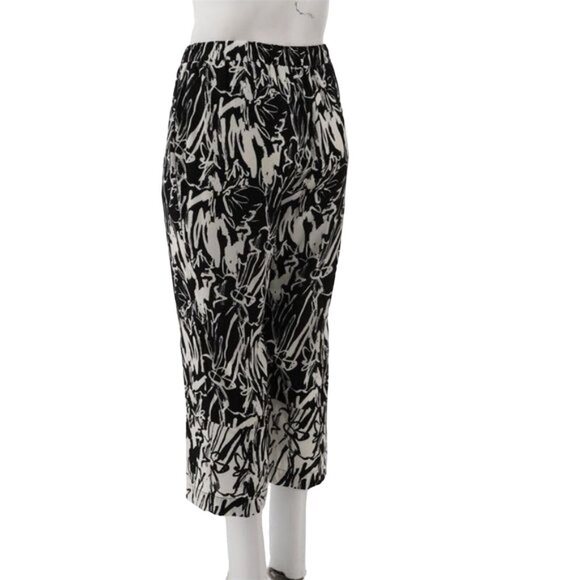 NWT TRUTH + STYLE PRINTED WOVEN CROPPED PANTS BLACK & WHITE XL - Picture 3 of 13